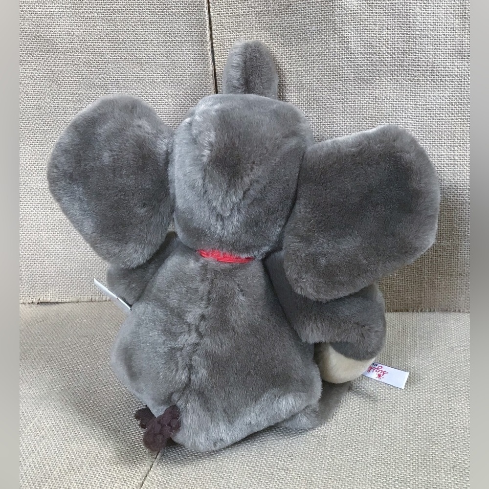Sigikid Elephant In Red Bow Tie Rope Tail Plush Stuffed Animal Cute Rare Germany - Picture 3 of 7